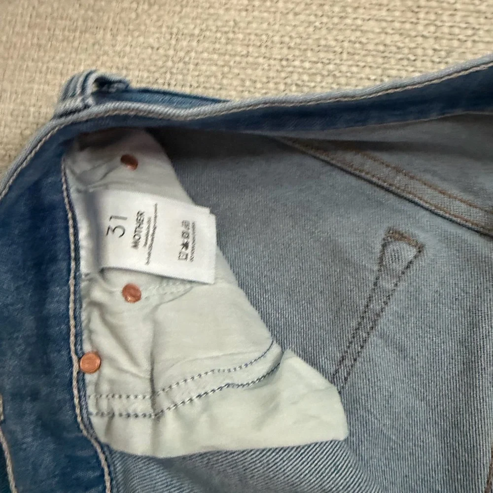 MOTHER LiL’ Rambler Zip Flood Color: Out of the Blue Straight Leg Jeans - Picture 9 of 14